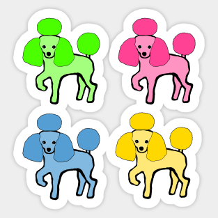 Technicolor Poodles Sticker